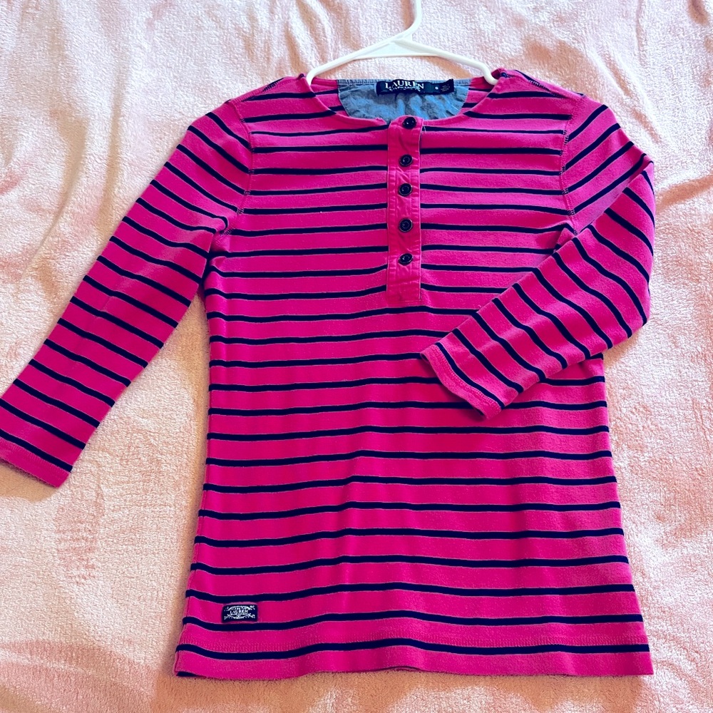 Ralph Lauren 3/4 sleeve striped t-shirt size S